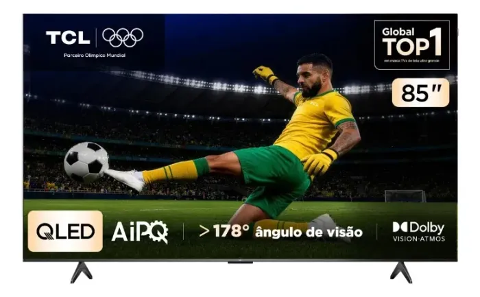 Smart TV TCL 85 Polegadas QLED 4K P7K WiFi Bluetooth Google TV HDR10+ Dolby Atmos Dolby Vi