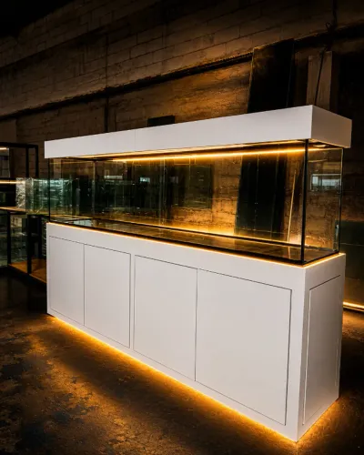 Aquário 200x60x60 cm - 720 litros com móvel de mdf ultra naval