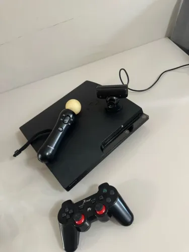? PS3 SLIM COMPLETO ? KIT GAMER PRA CHEGAR E JOGAR! ? desbloqueado !