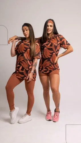 Blusa de Academia Feminina Estampada Camiseta Respirável Moda Fitness