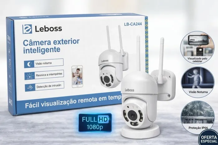 Câmera de Segurança Wi-Fi Visão Noturna Leboos