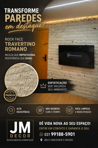 Rock Face Travertino Romano em Concreto 