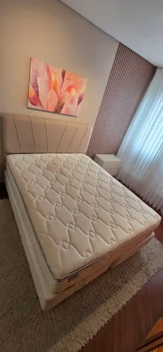Cama Queen completa - Probel Bari Springs - Molas Ensacadas + Base Box + Cabeceira
