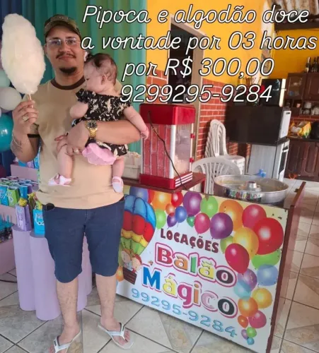 Pipoca e Algodão Doce a vontade 