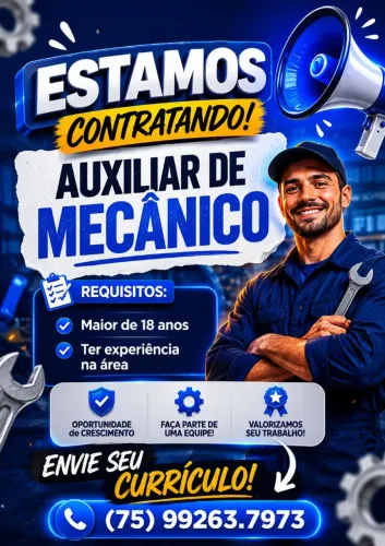 Vaga para Auxiliar de mecânico
