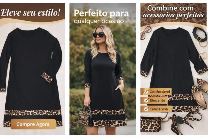 Vestido oncinha feminino