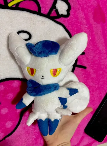 Pelúcia original meowstic, evolução do espurr, pokémon