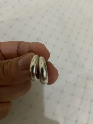 Brinco Argola abaulada em prata