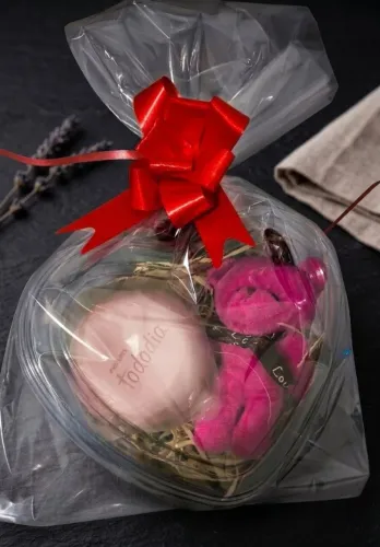 Kit Carinhoso com sabonete natura e ursinho(cor sortida)