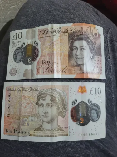 Nota de £10 Rainha Elizabeth e Jane Austin