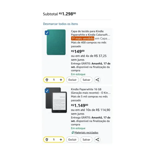 Kindle Paperwhite Geração 12 Com 16gb + Capa Smart Original