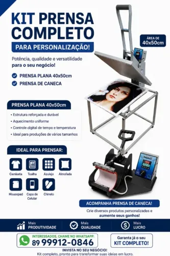 kit prensa termica para sublimação