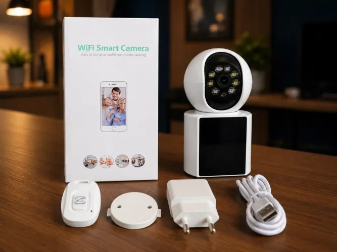 Câmera Wi-Fi com Tela e Visão Noturna para Segurança