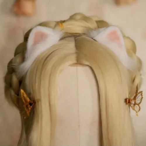 tiara de orelha orelhinha branca e rosa cosplay furry gato gatinho baby kitten furao