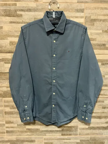 Camisa social azul Tommy Hilfiger p