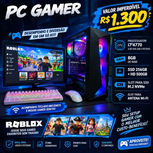 PC i7 4770 3.90 + 8GB RAM + SSD 256GB