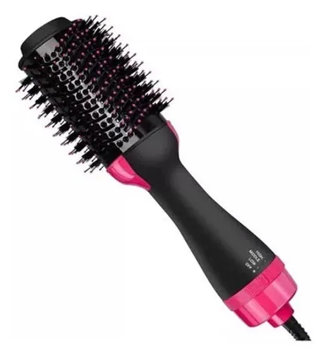 Nova - Escova Secadora Alisadora Modeladora 1000w Uso Profissional 110V Cor Preto e Rosa