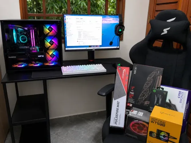 PC Gamer | Ryzen 7 5800XT | RX 9060 XT | NvME 1TB | 32gb 3200 | 24" 165Hz | Cadeira Gamer