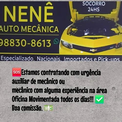CONTRATO MECÂNICO COM ALGUMA EXPERIÊNCIA NA ÁREA