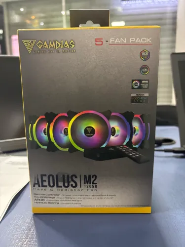 Kit Coolers Aeolus M2 1205R RGB 5x120MM com Controle M2-1205R - Gamdias - NOVO