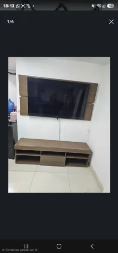 Rack com painel de TV com nichos de parede .. Comeias