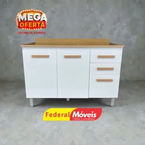 Balcão De Cozinha 1,20m 3P 2G (Consulte cores) - Mega Oferta!