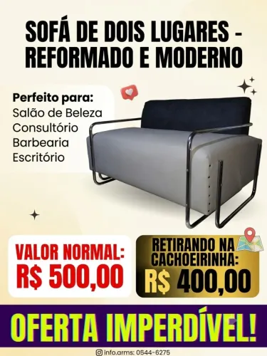 Sofá de dois lugares novos.