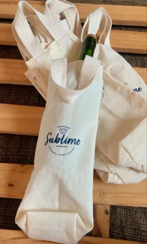 Porta vinho em algodão cru 