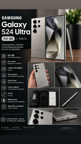 S24 ultra 512GB prata.