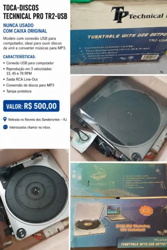 TOCA-DISCOS TECHNICAL PRO TR2-USB  NUNCA USADO