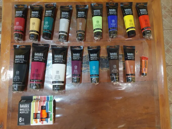 Conjunto de tinta acrilica artistica