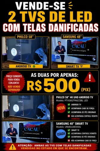 TVS LED COM TELAS DANIFICADAS