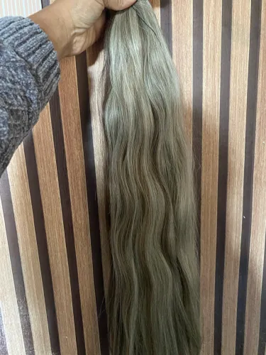 Cabelo fibra  humano loiro mesclado