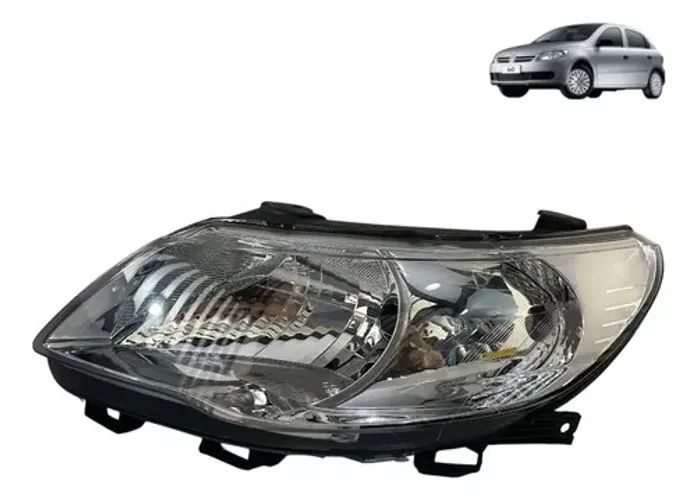 Farol Gol G5 2009 A 2013 Cromado Simples Esquerdo Original Esquerdo/motorista