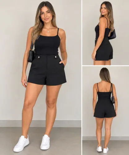 Shorts Alfaiataria Preto Riachuelo - TAM 46