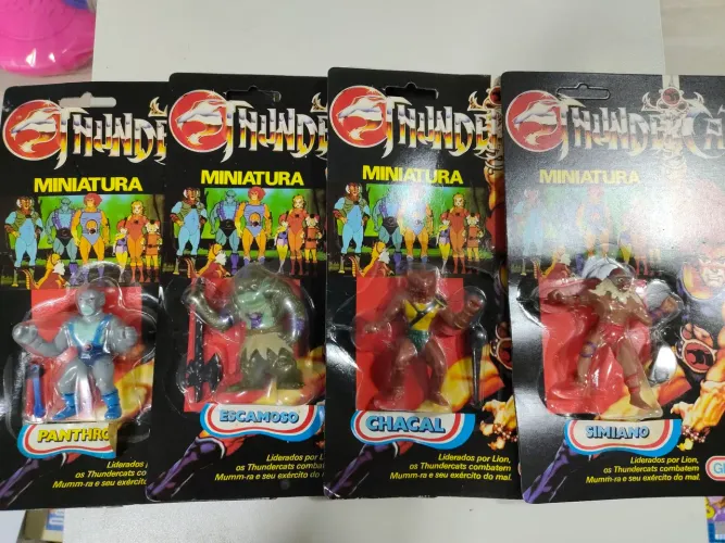 Lote 4 Miniaturas Thundercats Glasslite 1986 Original Lacrado Na Cartela