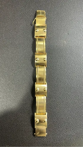 Bracelete de prata mil banhado a ouro