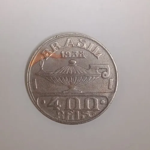 Moeda 400 Réis 1938 - Oswaldo Cruz (Série Brasileiros Ilustres) - Original