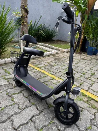 Mini Scooter Harley Infantil 350w Com Cesta e Bluetooth 