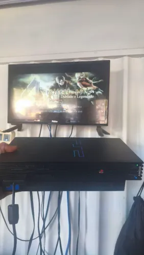 PS2 FAT modelo SCPH-30001 lendo CD perfeitamente leitor 90% desbloqueio chip Thunder 