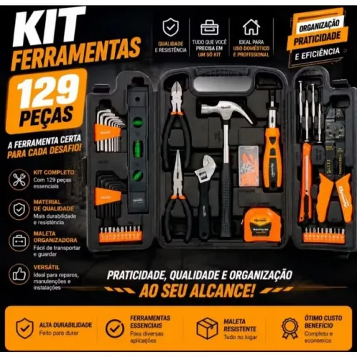 kit de ferramenta 129 pecas sparta