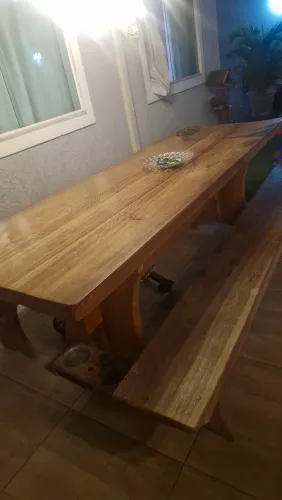 Vendo jogo mesa madeira maciça 2,50m