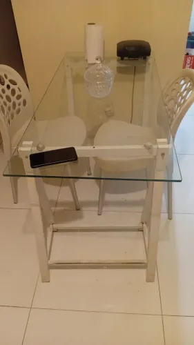 Mesa tampo de vidro