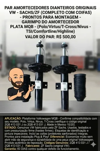 Par de Amortecedores Originais VW Sachs - Linha MQB ?