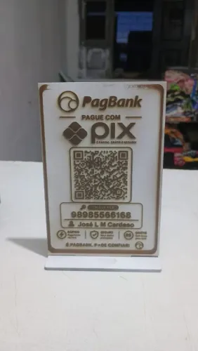 Placa MDF personalizada Pix & wi-fi 10x15 cm