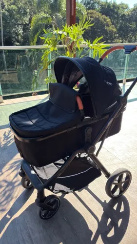 Carrinho de Bebe Moises Bebe Conforto Base Kiddo Nomad Preto