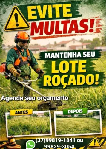 Fazemos limpeza de lotes com roçadeira em Itaúna e região orçamento sem compromisso.