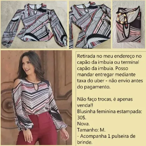 Blusinha estampada M nova