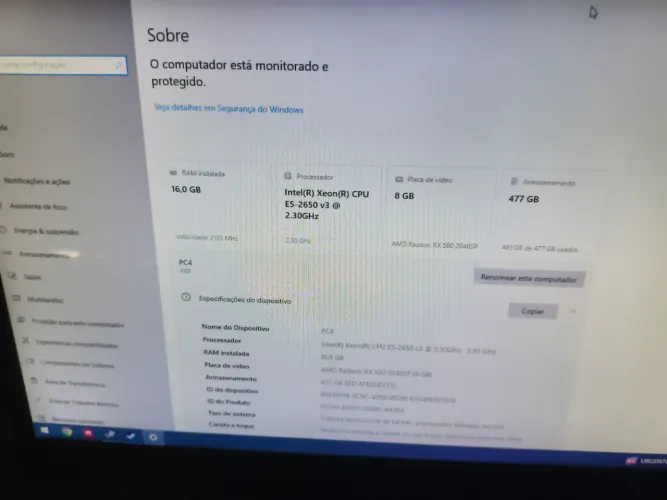 PC GAMER XEON 10 NUCLEOS, PLACA DE VÍDEO 8GB RX580, MONITOR, FONE, MOUSE E TECLADO.