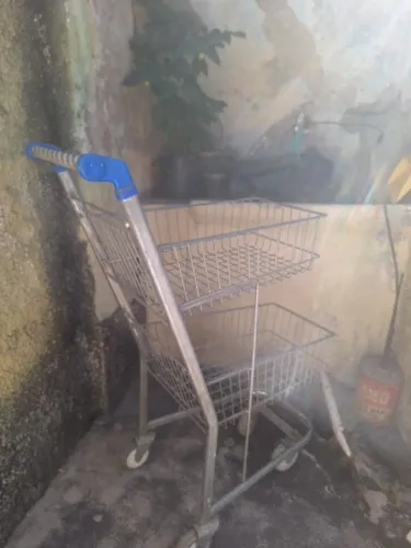 carrinho de compras supermercado 50 litros aço semi novo